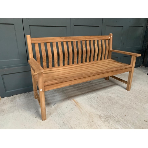 43 - NEW BOXED SOLID TEAK OUTDOOR WOODEN JAVA BENCH