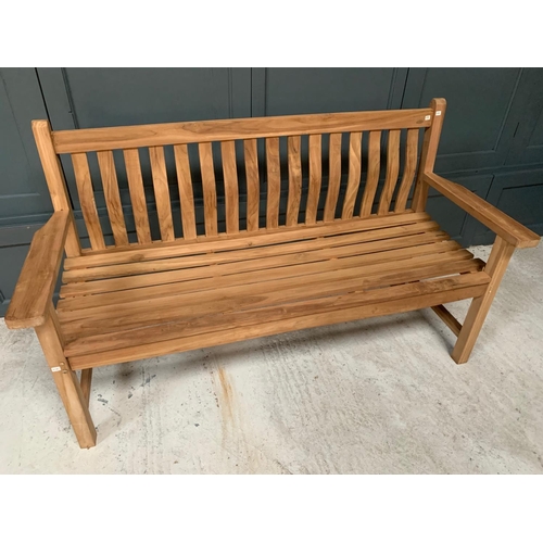 43 - NEW BOXED SOLID TEAK OUTDOOR WOODEN JAVA BENCH