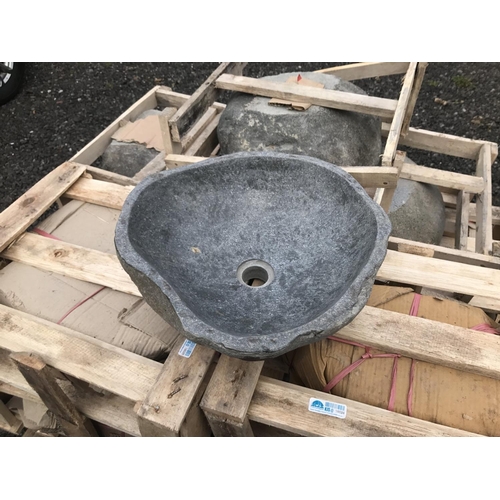 56 - 1 X NEW RIVER STONE SINK HIGHLY POLISHED