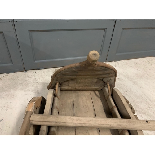 11 - ANTIQUE WOODEN INDIAN CHILDS GO CART