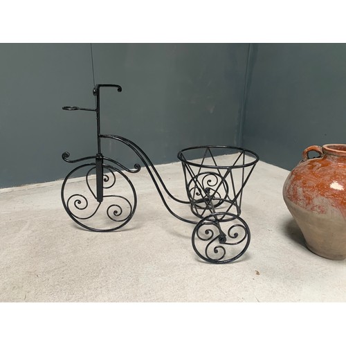 178 - HEAVY IRON EGYPTIAN BICYCLE PLANTER - (NO POT)