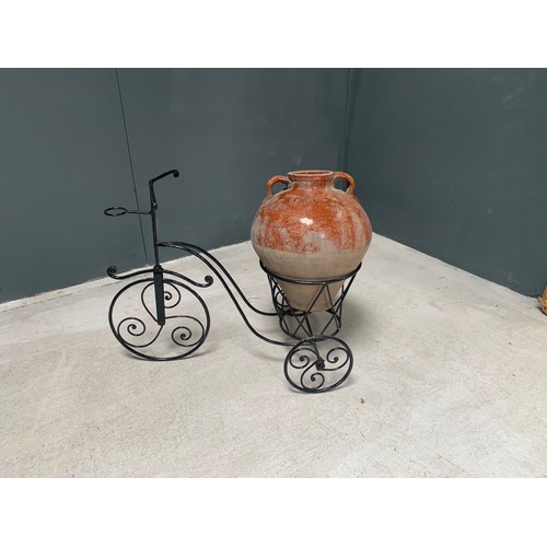 177 - HEAVY IRON EGYPTIAN BICYCLE PLANTER - (NO POT)