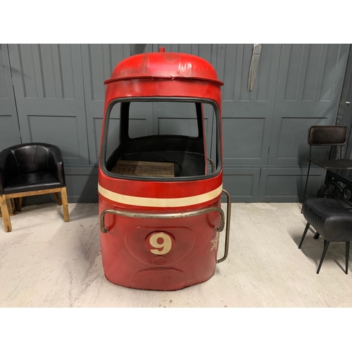 5 - HUGE METAL RED GONDOLA/SEATING POD TABLE AND BENCH