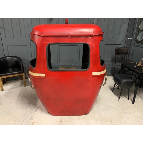 5 - HUGE METAL RED GONDOLA/SEATING POD TABLE AND BENCH