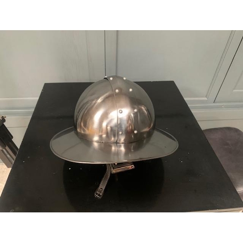 77 - STEEL MEDIEVAL KETTLE HELMET