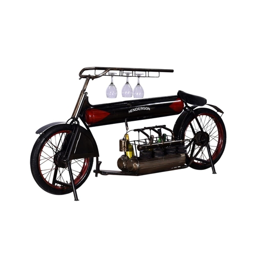 HANDMADE METAL HENDERSON MOTORCYCLE DRINKS BAR DISPLAY