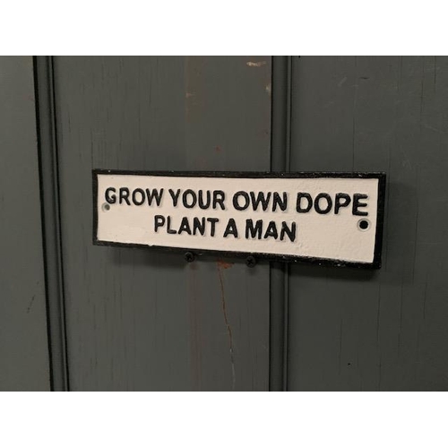 145 - CAST IRON GROW YOUR OWN SIGN