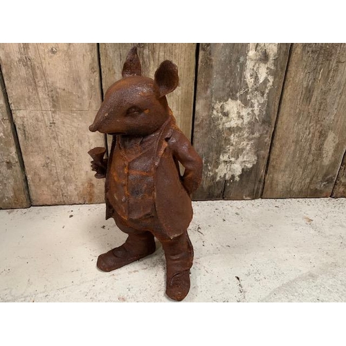 146 - CAST IRON PETER RABBIT RAT FIGURE