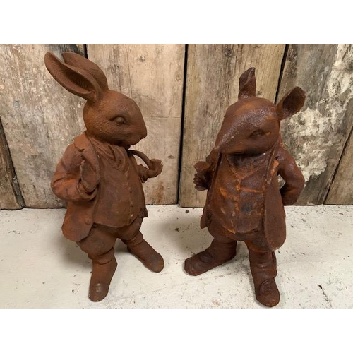 146 - CAST IRON PETER RABBIT RAT FIGURE