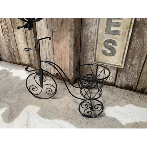 26 - HEAVY IRON EGYPTIAN BICYCLE PLANTER - (NO POT)