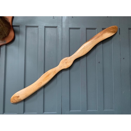 103 - 1.5M LONG SOLID TEAK HIGHLY POLISHED AEROPLANE PROPELLER