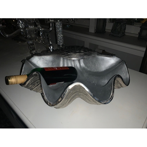 108 - HEAVY NICKEL SHELL SHAPED CHAMPAGNE BUCKET