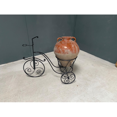 117 - HEAVY IRON EGYPTIAN BICYCLE PLANTER - (NO POT)