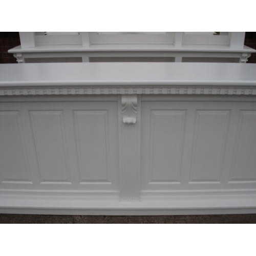 12 - NEW HIGH QUALITY 2.6 M SOLID MAHOGANY FRONT COUNTER AND BACK BAR IN WHITE