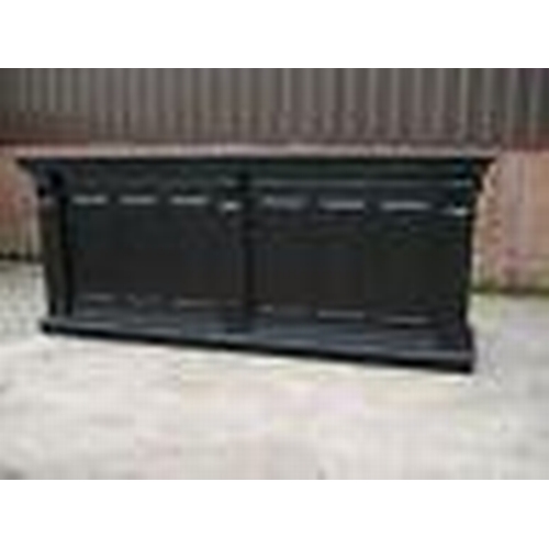 13 - NEW HIGH QUALITY 2.6 M SOLID MAHOGANY FRONT COUNTER AND BACK BAR IN BLACK