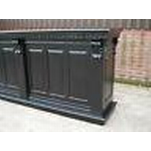 13 - NEW HIGH QUALITY 2.6 M SOLID MAHOGANY FRONT COUNTER AND BACK BAR IN BLACK