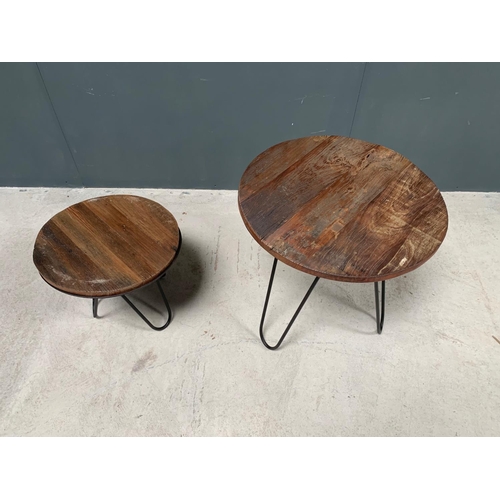 29 - BOXED NEW PAIR OF RUSTIC INDIAN TIGARI SIDE TABLES