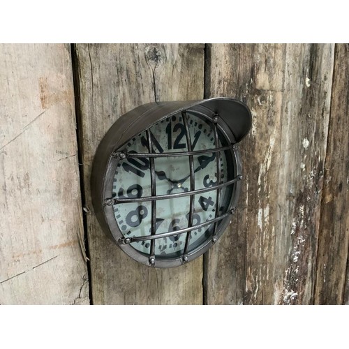 93 - BOXED NEW METAL INDUSTRIAL WALL CLOCK