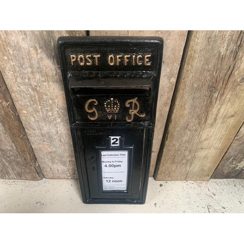 178 - CAST IRON POST BOX FRONT IN BLACK
