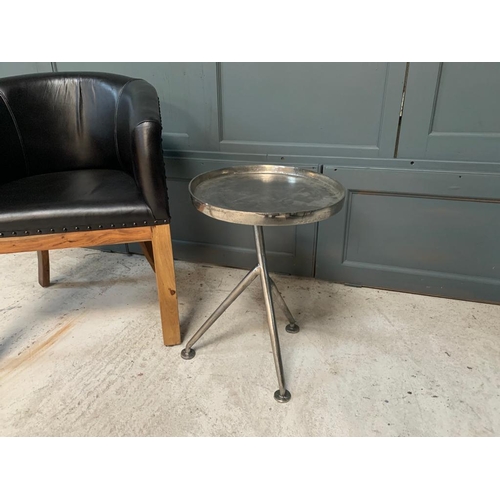 125 - NEW BOXED SOLID NICKEL DESIGNER SIDE TABLE