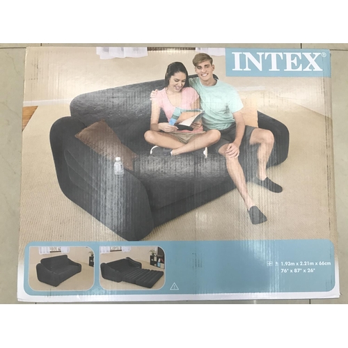 147 - NEW BOXED INTEX BLOW UP SOFA BED WITH CUP HOLDERS