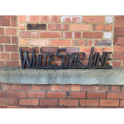 58 - WOODEN WHITE STAR LINE SIGN