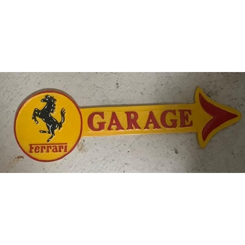 71 - YELLOW FERRARI ARROW 'GARAGE' SIGN