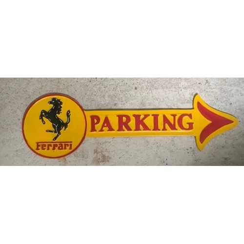 72 - YELLOW FERRARI ARROW 'PARKING' SIGN