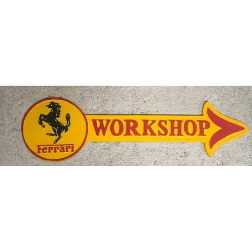 73 - YELLOW FERRARI 'WORKSHOP' SIGN