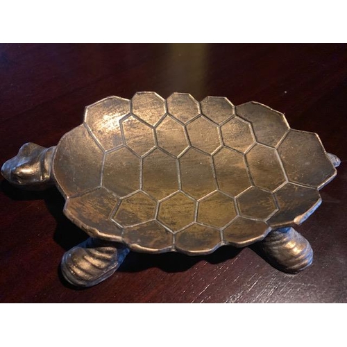 125 - 1 X NEW BRASS COATED TORTOISE TRAY