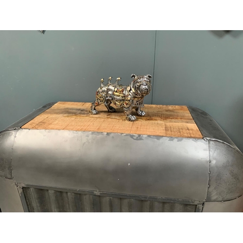 137 - BOXED NEW STEAMPUNK BULL DOG FIGURE (H: 21cm W: 30cm D: 12cm)