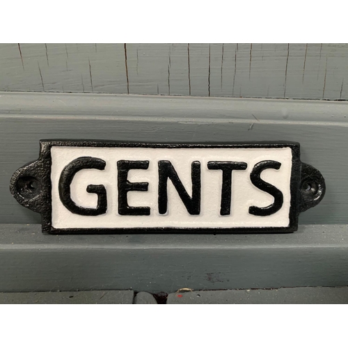 61 - CAST IRON GENTS SIGN
