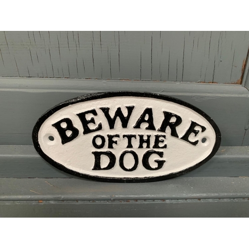 66 - CAST IRON BEWARE OF THE DOG SIGN