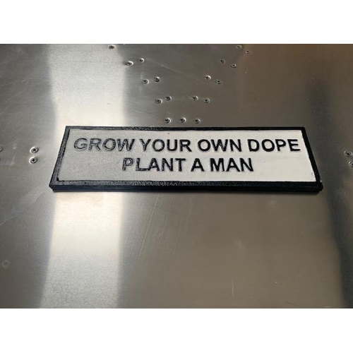 78 - CAST IRON GROW YOUR OWN DOPE SIGN