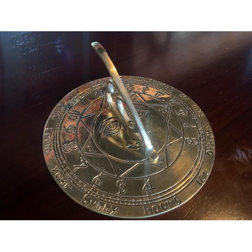 123 - BOXED SOLID BRASS POLISHED SUN DIAL