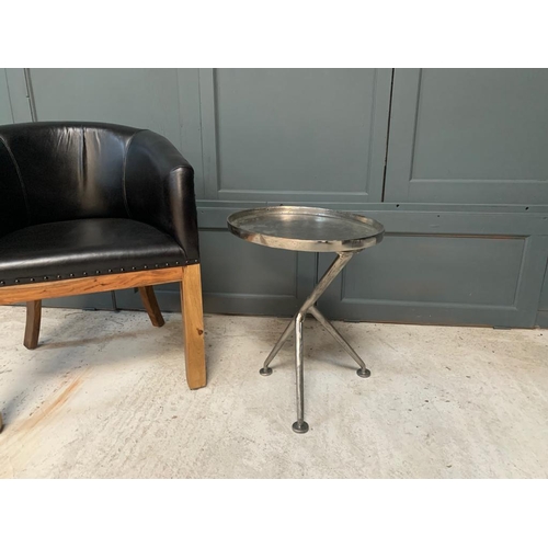 198 - BOXED NICKEL DESIGNER SIDE TABLE