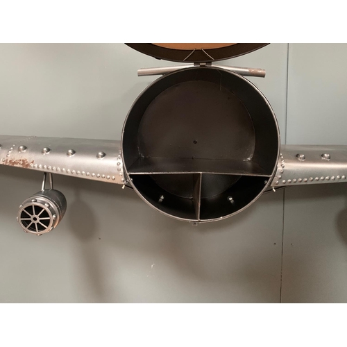 141 - HUGE FABRICATED METAL AEROPLANE CLOCK