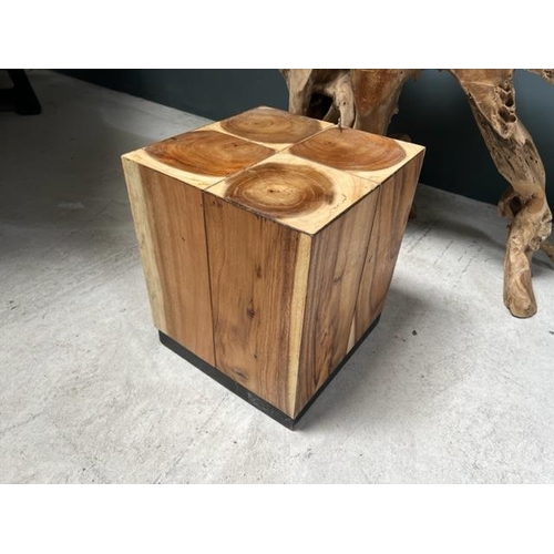 20 - WOODEN INDONESIAN COFFEE TABLE/STOOL