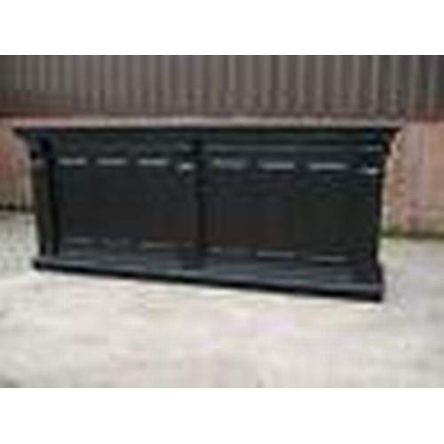 78 - NEW HIGH QUALITY 2.6 M SOLID MAHOGANY FRONT COUNTER AND BACK BAR IN BLACK