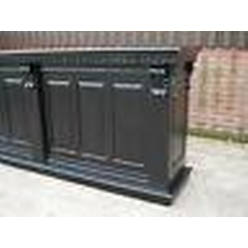 78 - NEW HIGH QUALITY 2.6 M SOLID MAHOGANY FRONT COUNTER AND BACK BAR IN BLACK