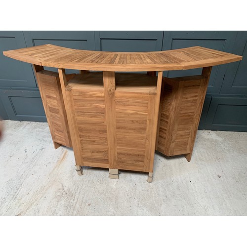 55 - SOLID TEAK OUTDOOR QUALITY NEW GARDEN FOLDING HOME BAR