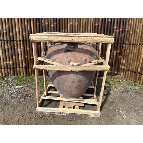 16 - HUGE 100CM TALL HANDFIRED TERRACOTTA OLIVE POT IN AN ANTIQUE TERRACOTTA FINISH