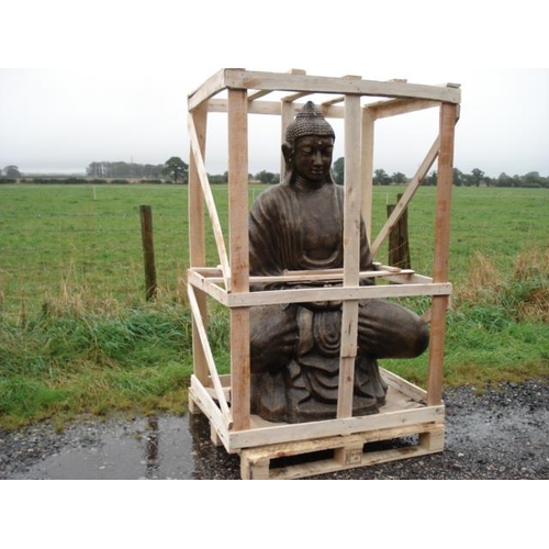 46 - CRATED MASSIVE 1.5M TALL SITTING BUDDHA IN BRONZE FINISH