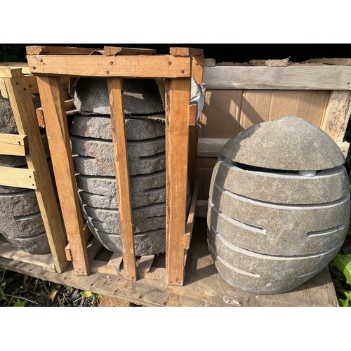 75 - CRATED HEAVY STONE OUTDOOR LANTERN (PLEASE NOTE EACH IS INDIVIDUALLY MADE THEREFORE EVERY ONE IS DIF... 