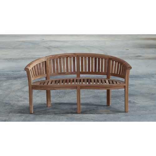 112 - BRAND NEW PACKAGED SOLID TEAK PEANUT GARDEN BENCH