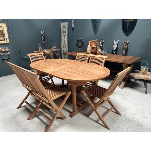 94 - BOX NEW PACKAGED 9 PC HIGH GRADE TEAK PATIO SET (EXTENDABLE 240CM TABLE WITH 8 CHAIRS)