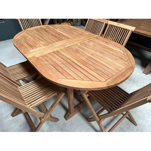 94 - BOX NEW PACKAGED 9 PC HIGH GRADE TEAK PATIO SET (EXTENDABLE 240CM TABLE WITH 8 CHAIRS)