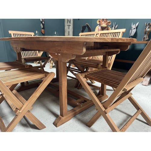 94 - BOX NEW PACKAGED 9 PC HIGH GRADE TEAK PATIO SET (EXTENDABLE 240CM TABLE WITH 8 CHAIRS)