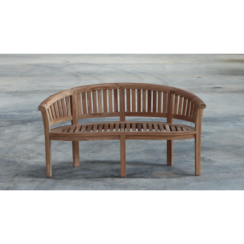 123 - BRAND NEW PACKAGED SOLID TEAK PEANUT GARDEN BENCH