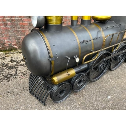 1 - HUGE FABRICATED METAL STEAM ENGINE SERVING COUNTER BAR